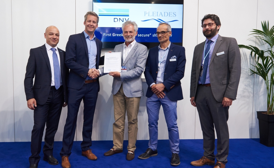 DNV and Pleiades celebrate 100 years in Greece and 100 vessels contracted with Cyber Secure notation